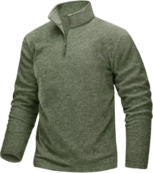 TACVASEN Mens Quarter Zip Sweatshirt Long Sleeve Pullover 1/4 Zip Up Golf Shirt for Men Winter Fleece Lined Thermal Sweater