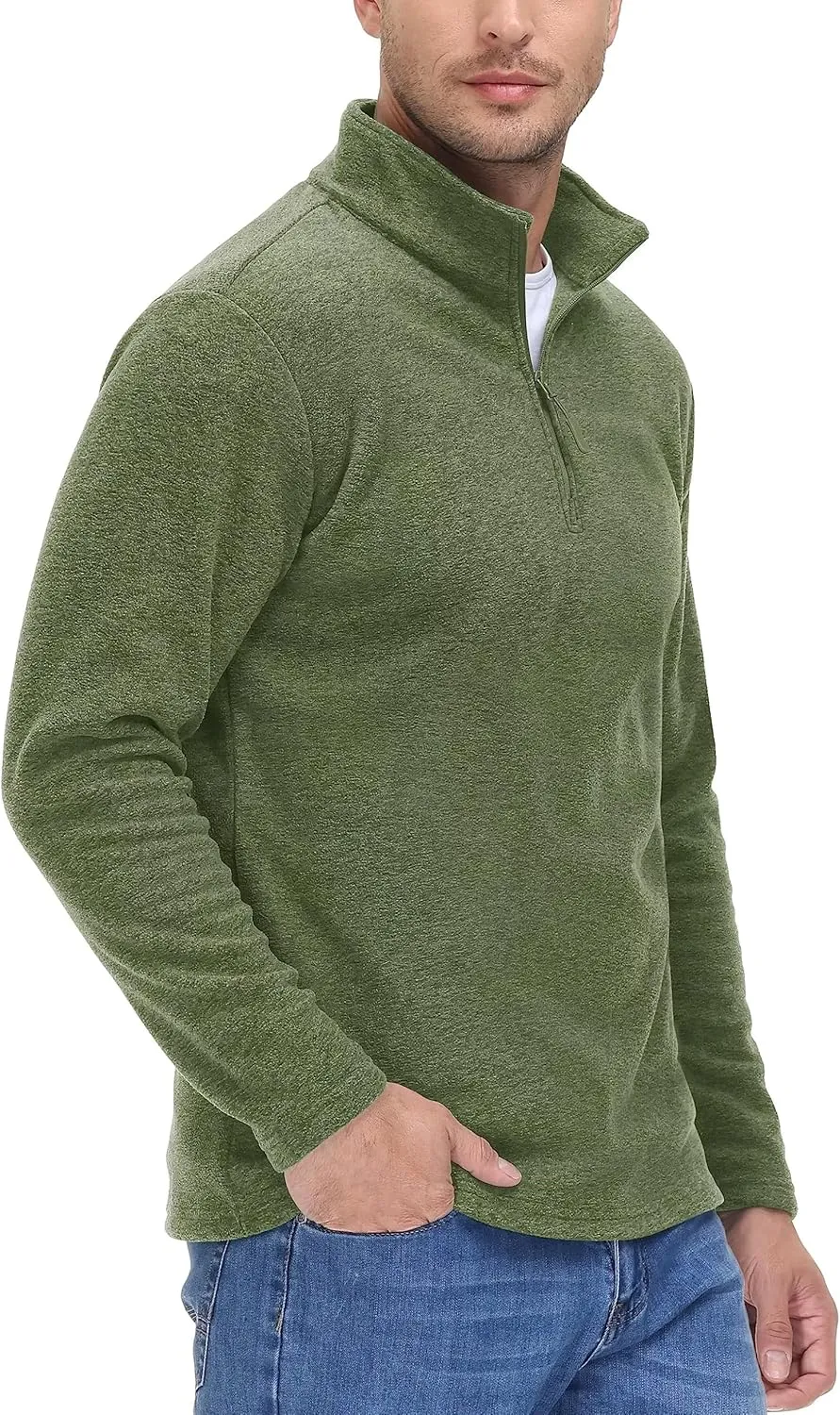 TACVASEN Mens Quarter Zip Sweatshirt Long Sleeve Pullover 1/4 Zip Up Golf Shirt for Men Winter Fleece Lined Thermal Sweater