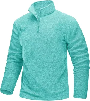 TACVASEN Mens Quarter Zip Sweatshirt Long Sleeve Pullover 1/4 Zip Up Golf Shirt for Men Winter Fleece Lined Thermal Sweater
