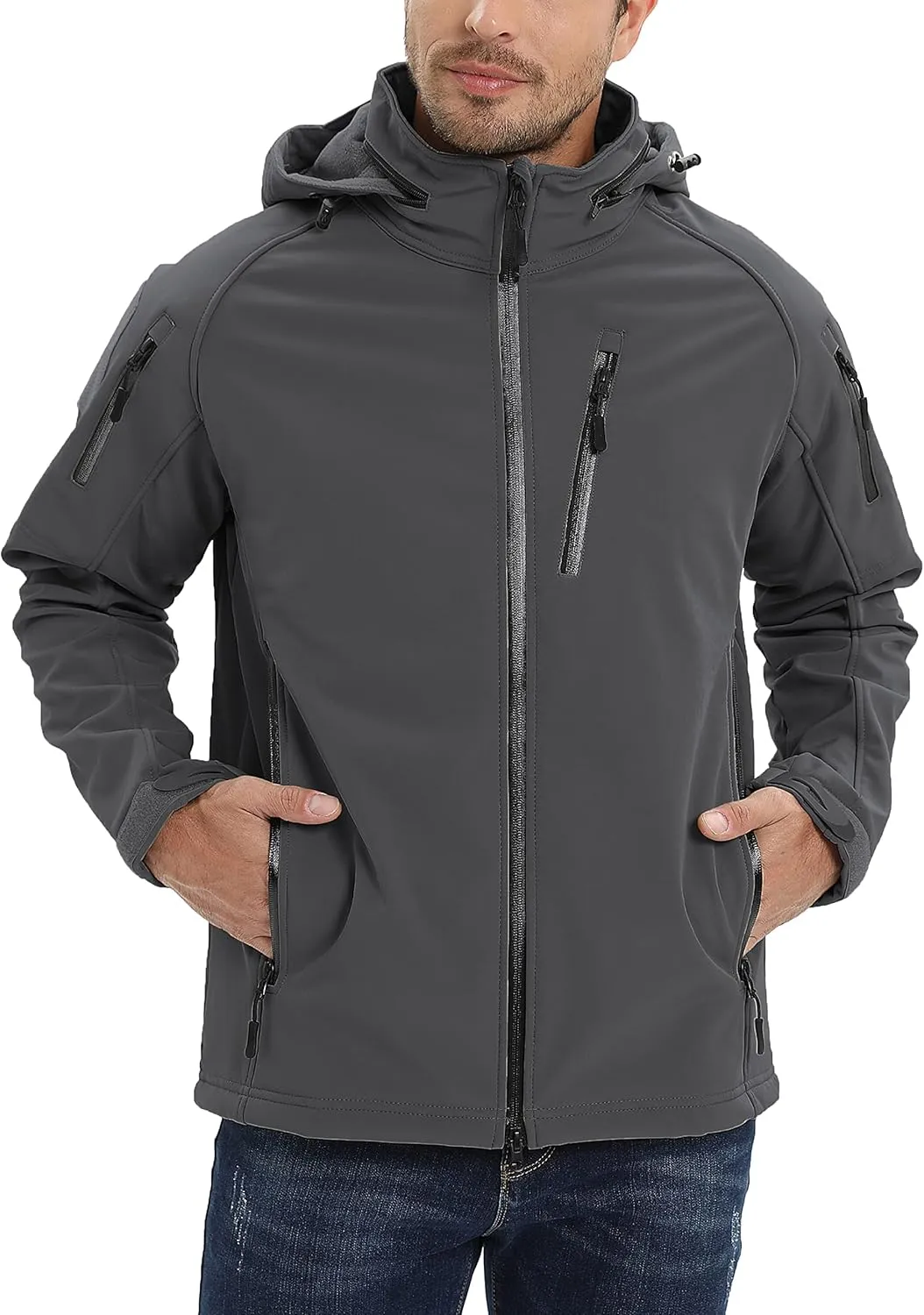 TACVASEN Men's Special Ops Military Jacket Water Resistant Windproof Tactical Winter Zip Up Rain Coat Hunting Outdoors