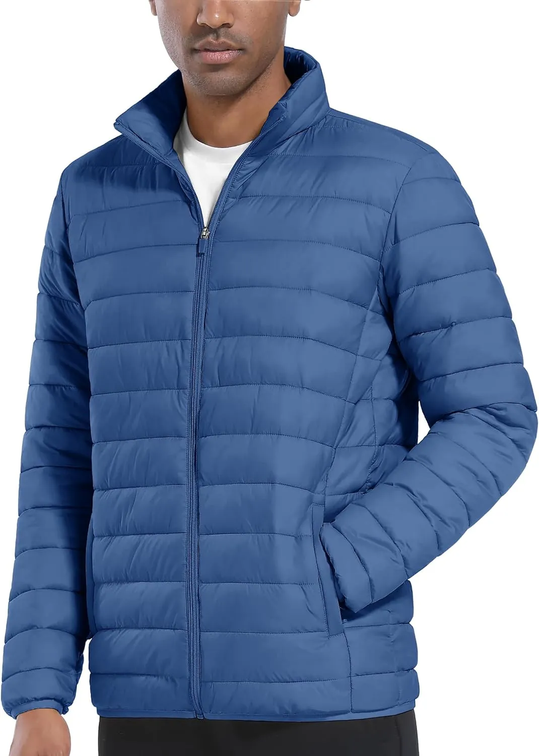 TACVASEN Puffer Jacket for Men Winter Warm Winter Lightweight Coat Water Repellent Windproof Insulated Jacket