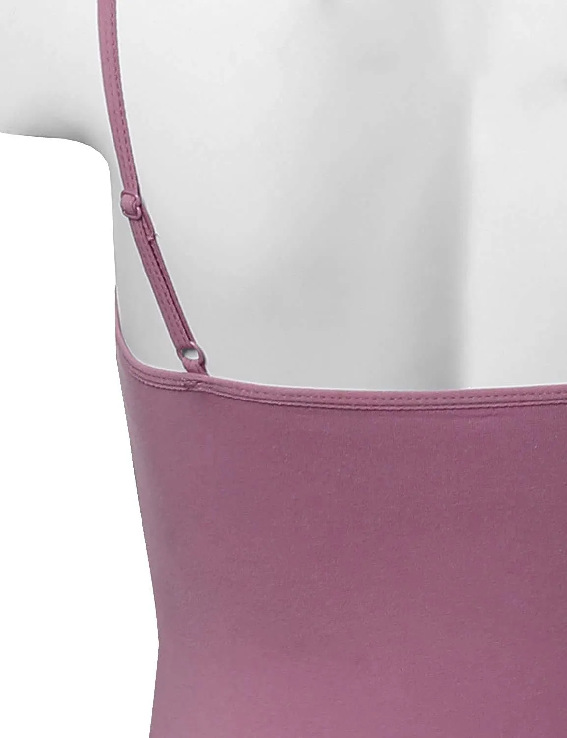 The Lovely Womens & Juniors Basic Solid Long Length Adjustable Spaghetti Strap Tank Top - 4 Pack