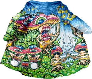 Thick Warm Hooded Cloak For Men Trippy Psychedelic Mushroom Fungus Overcoat Coat Windproof Fleece Jacket