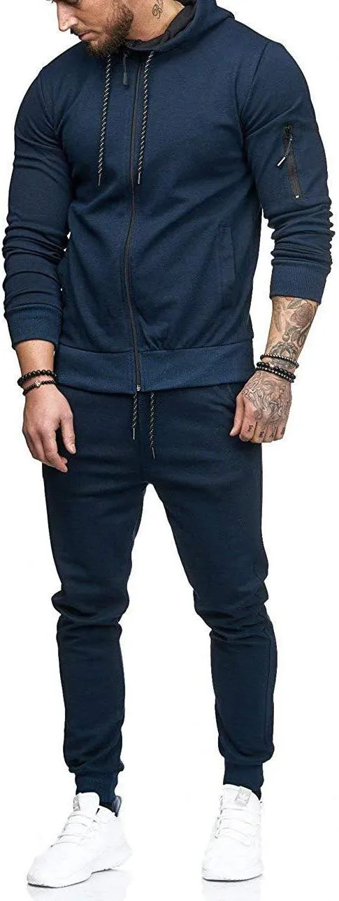 THWEI Mens Tracksuit 2 Piece Sweatsuit Sets Casual Hoodie Jogging Athletic Suits