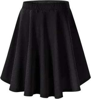 TIYOMI Women Plus Size Mini Skirts Stretchy Hidden Zipper Swing A Line Corduroy Leather Skater Skirt XL-5XL
