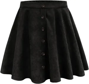 TIYOMI Women Plus Size Mini Skirts Stretchy Hidden Zipper Swing A Line Corduroy Leather Skater Skirt XL-5XL