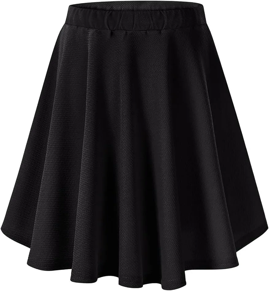 TIYOMI Women Plus Size Mini Skirts Stretchy Hidden Zipper Swing A Line Corduroy Leather Skater Skirt XL-5XL