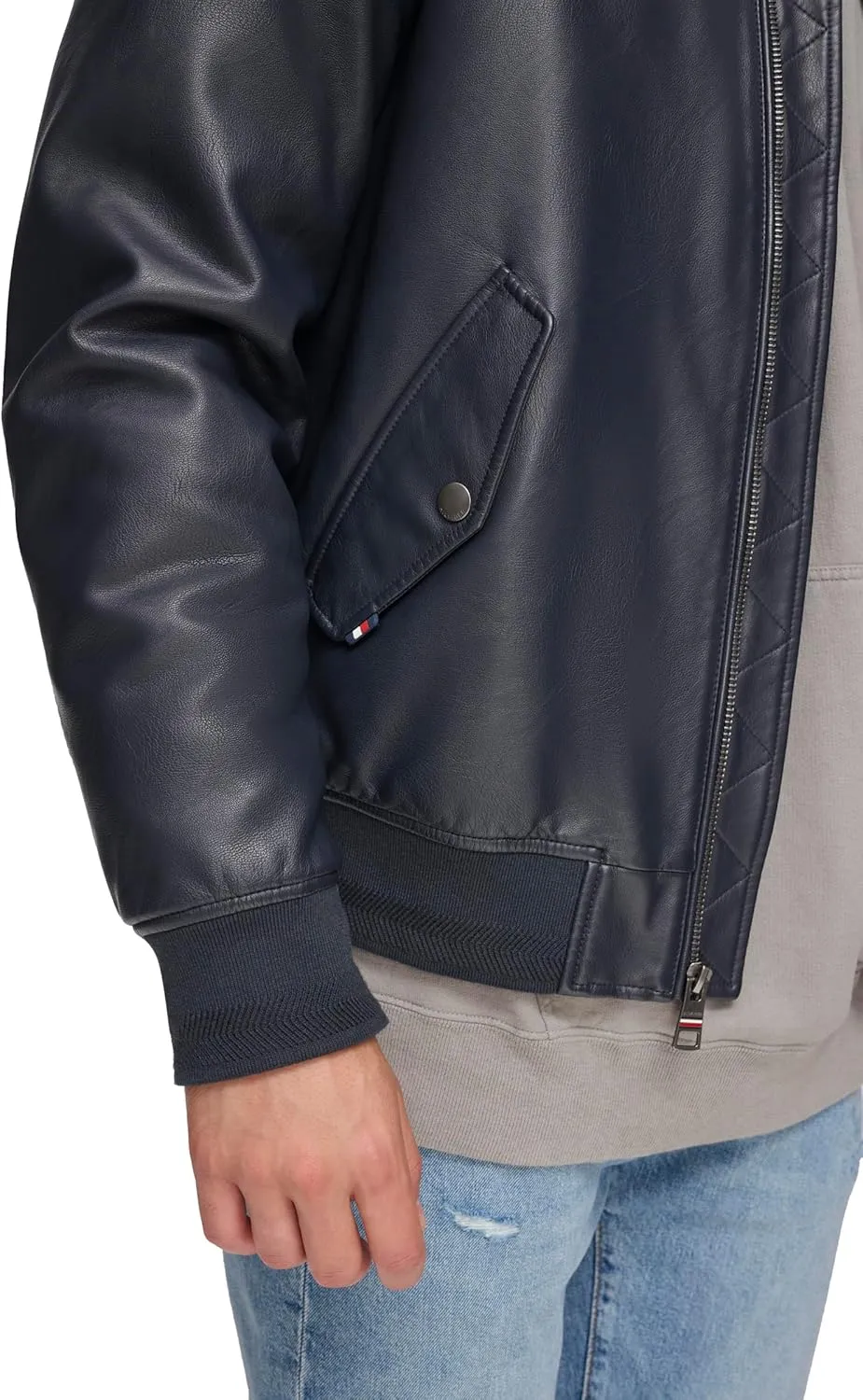 Tommy Hilfiger Men's Faux Leather Bomber Jacket