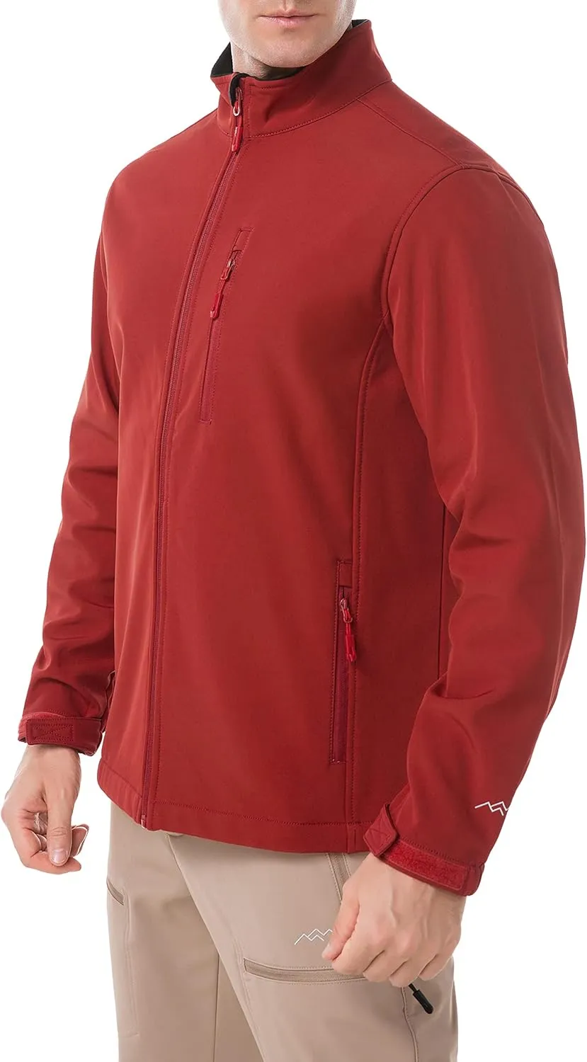 TRAILSIDE SUPPLY CO. Men's Softshell Jacket Fleece Lined Windbreaker,Lightweight Water Resistant Winter Coat