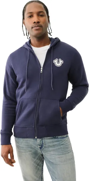 True Religion Men's RAW Exaggerated Zip ICON Hoodie