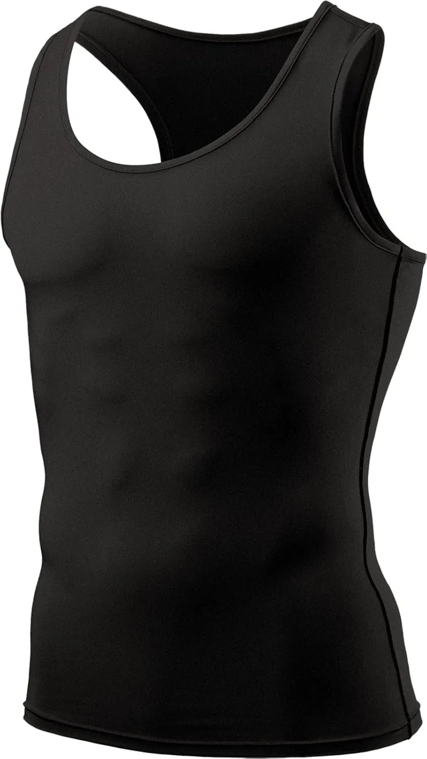 TSLA Men's Athletic Compression Sleeveless Tank Top, Cool Dry Sports Running Basketball Workout Base Layer