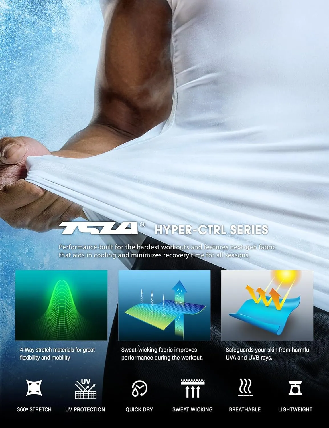 TSLA Men's Athletic Compression Sleeveless Tank Top, Cool Dry Sports Running Basketball Workout Base Layer