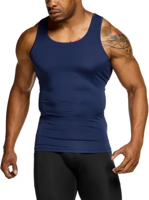 TSLA Men's Athletic Compression Sleeveless Tank Top, Cool Dry Sports Running Basketball Workout Base Layer