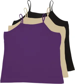 VIKIDEER 3 Pack Camisole for Women Plus Size Basic Undershirt Spaghetti Strap Cami Tank Top