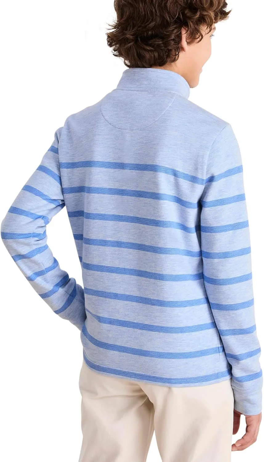 vineyard vines Boys' Breton Stripe Saltwater Quarter-Zip