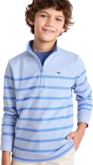 vineyard vines Boys' Breton Stripe Saltwater Quarter-Zip