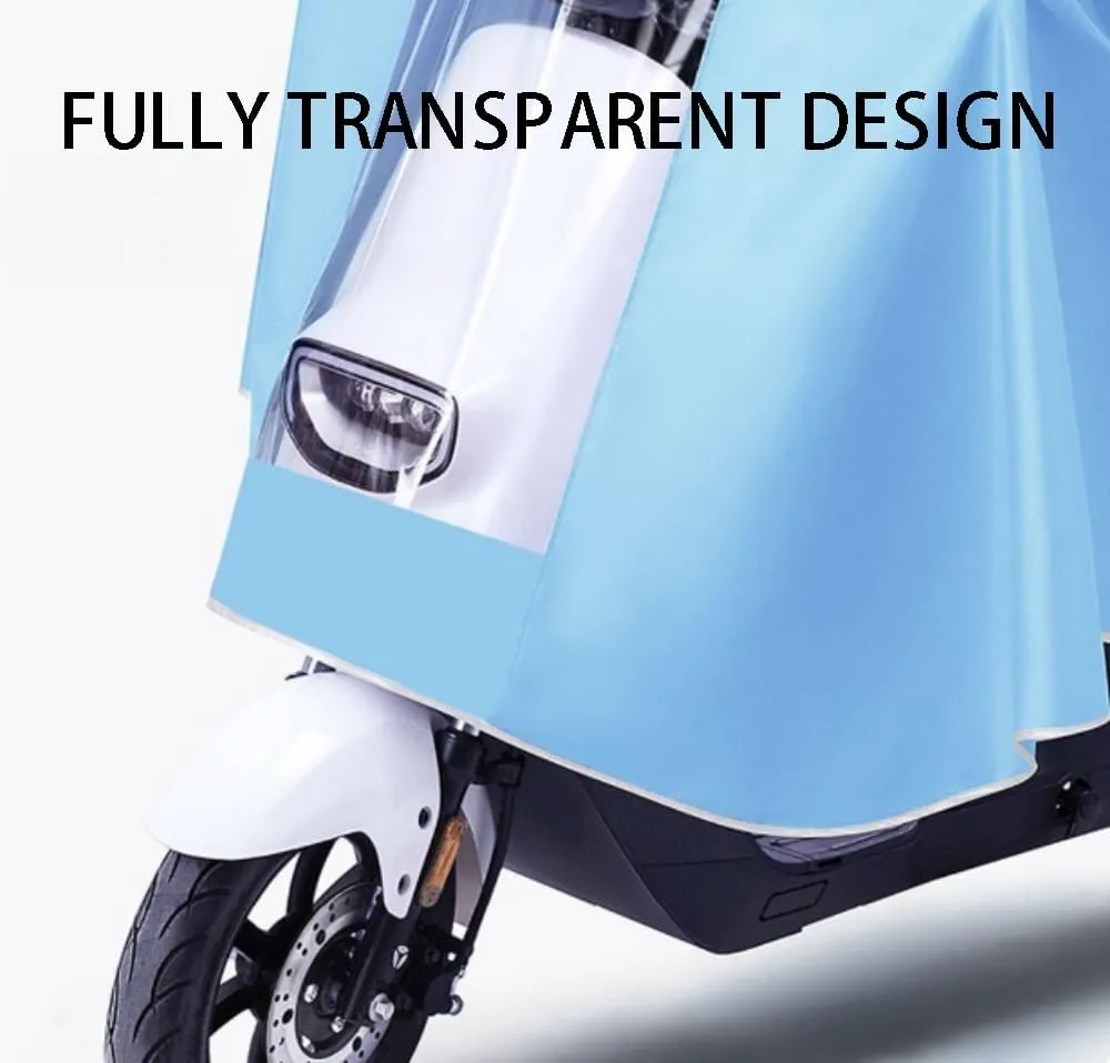 Wcxixo Cycling Rain Poncho Hooded Rain Cloak Mobility Scooter Rain Cover Waterproof Rain Coat Jacket Capes Windproof Unisex