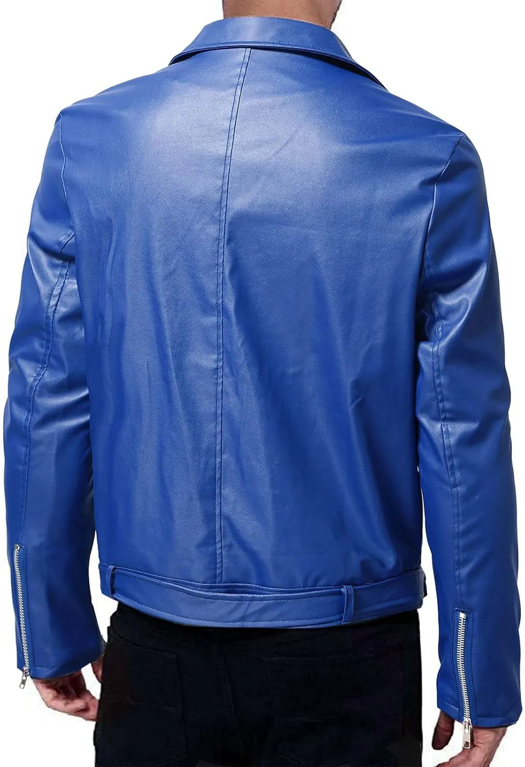 WENKOMG1 Men Faux Leather Jacket, Fall/Winter Thickening Coat Long Sleeve Zip Up Outwear Sports Basic Parka with Pocket