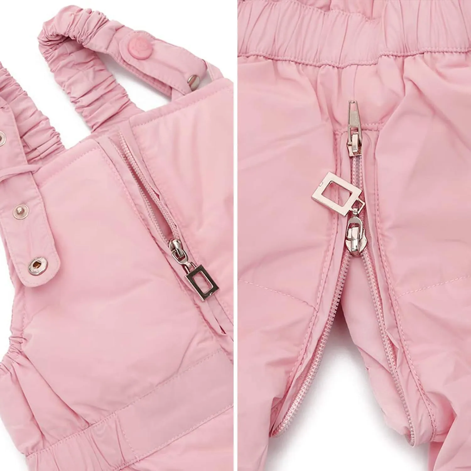 WESIDOM Baby Boys Girls Snowsuit, Toddler Winter Outfit Sets Kids Hooded Artificial Fur Down Jacket Coat and Ski Bib Pants