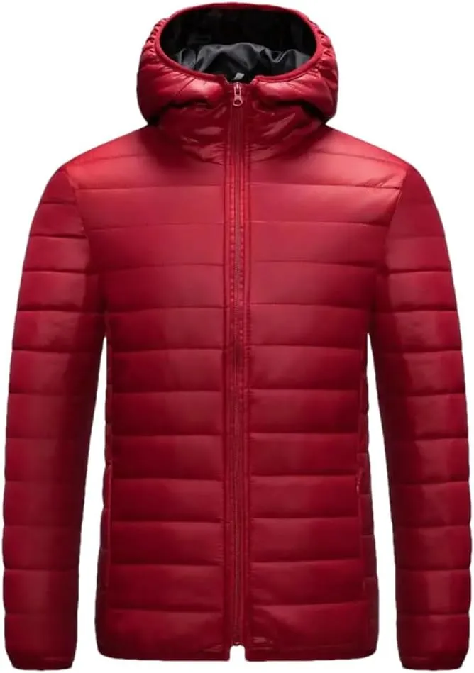 Winter Men Coat Hooded Cotton Padded Warm Windproof Parka Zipper Closure Lightweight Male Down Coat Sports Clothes
