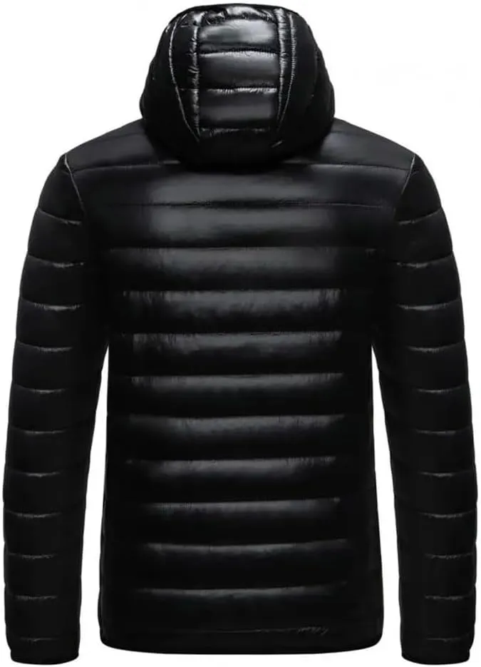 Winter Men Coat Hooded Cotton Padded Warm Windproof Parka Zipper Closure Lightweight Male Down Coat Sports Clothes