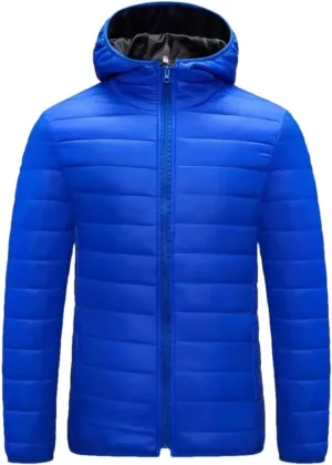 Winter Men Coat Hooded Cotton Padded Warm Windproof Parka Zipper Closure Lightweight Male Down Coat Sports Clothes
