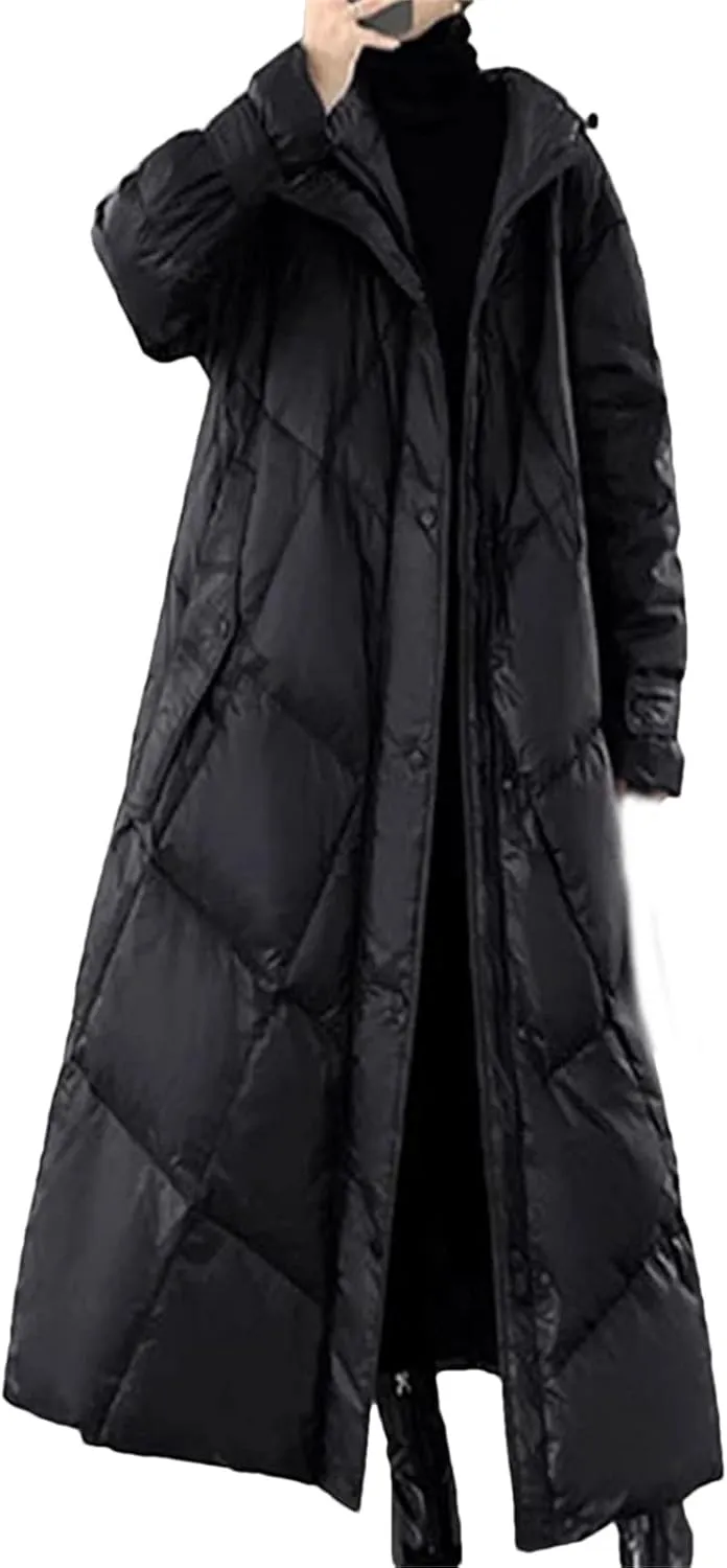 Winter Puffer Coat Womens Long Warm Down Cotton Coat Korean Hodoed Cotton-Padded Coat Women's Jacket