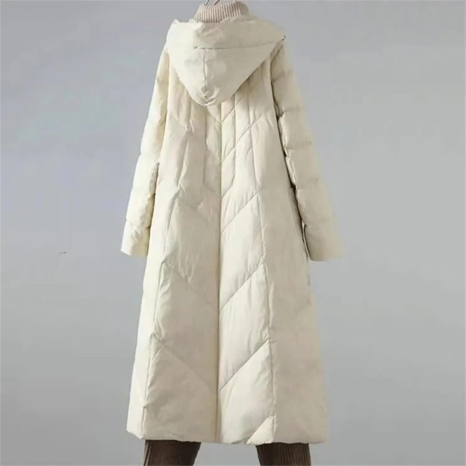 Winter Puffer Coat Womens Long Warm Down Cotton Coat Korean Hodoed Cotton-Padded Coat Women's Jacket