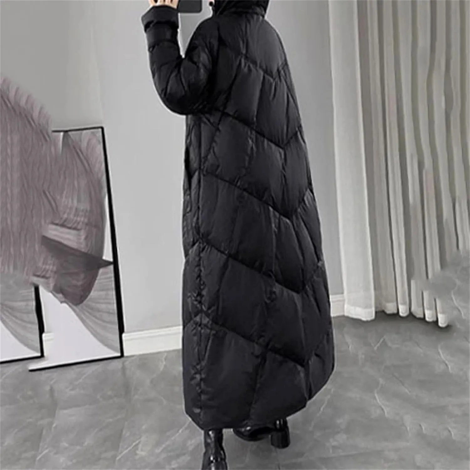 Winter Puffer Coat Womens Long Warm Down Cotton Coat Korean Hodoed Cotton-Padded Coat Women's Jacket