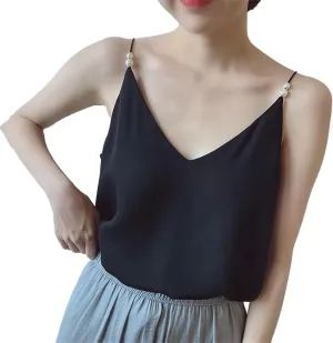 Woman T-Shirt V-Neck Tank Top Sleeveless Camisole Casual Sexy SolidClothing
