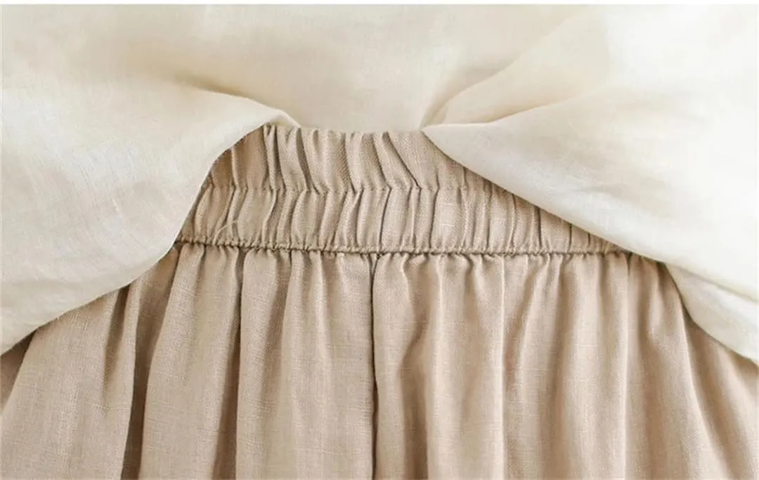 Women Casual Harem Pants Patchwork Lace Loose Pants Cotton Ankle-Length Elastic Waist Pants