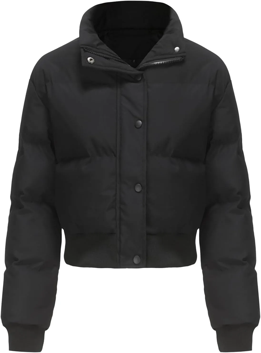Women Cotton-Padded Jacket Short Cropped Jacket Loose-fit Down Serve Student Fashion Coat Women's Clothing