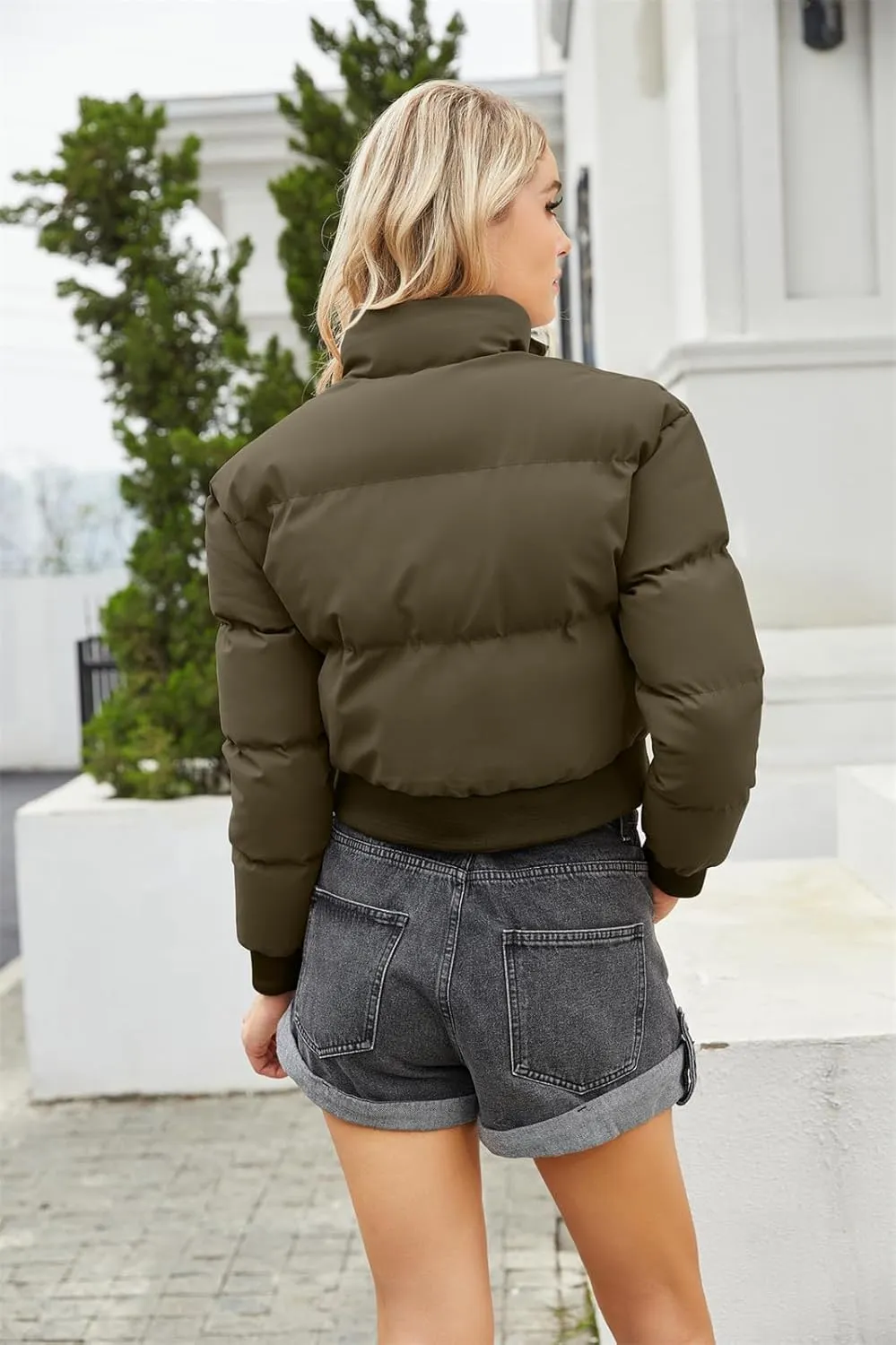 Women Cotton-Padded Jacket Short Cropped Jacket Loose-fit Down Serve Student Fashion Coat Women's Clothing