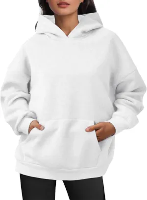 Women Oversized Hoodies Basic Solid Sweater Tops Loose Sweatshirt Hooded Pullover with Pocket Winter 2024 Fall