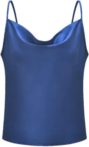 Women Silk Satin Vest Summer Casual Spaghetti Camisole Sleeveless Going Out Beach Basic Tops
