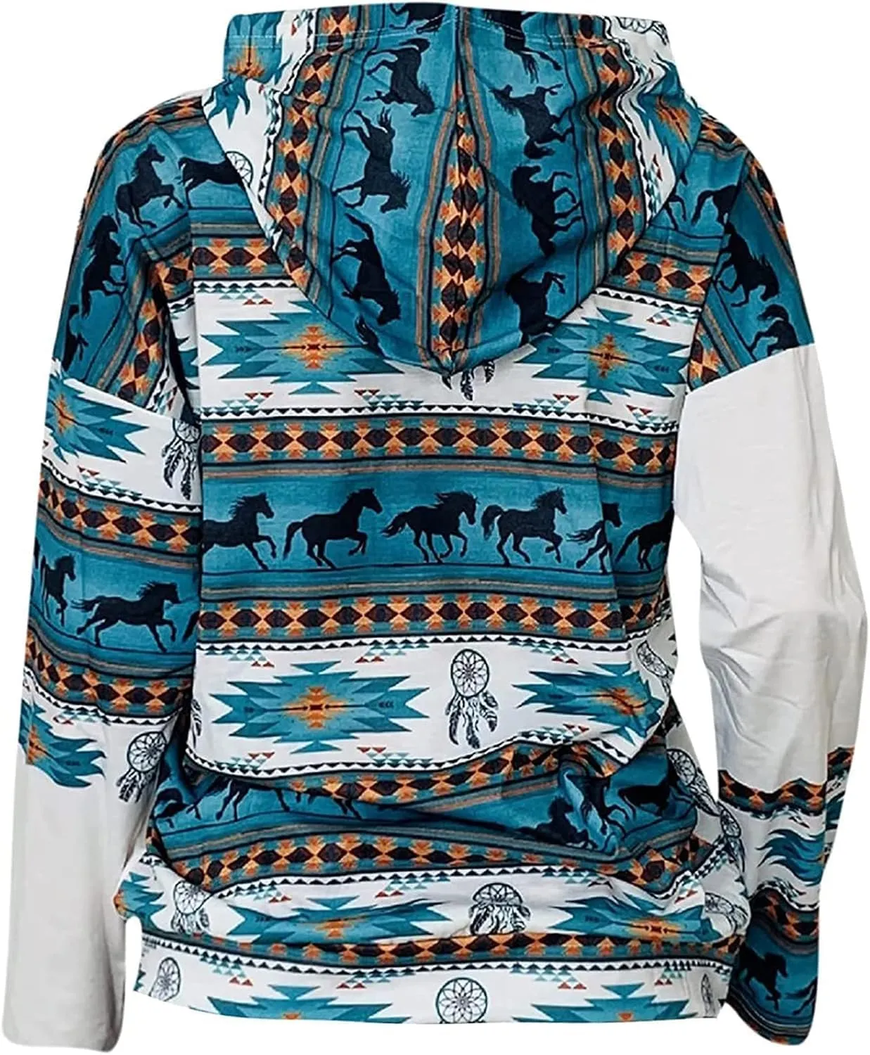 Women's Aztec Hoodie Western Clothes for Women Geometric Ethnic Graphic Western Sweatshirts Sweater Shirts Girls