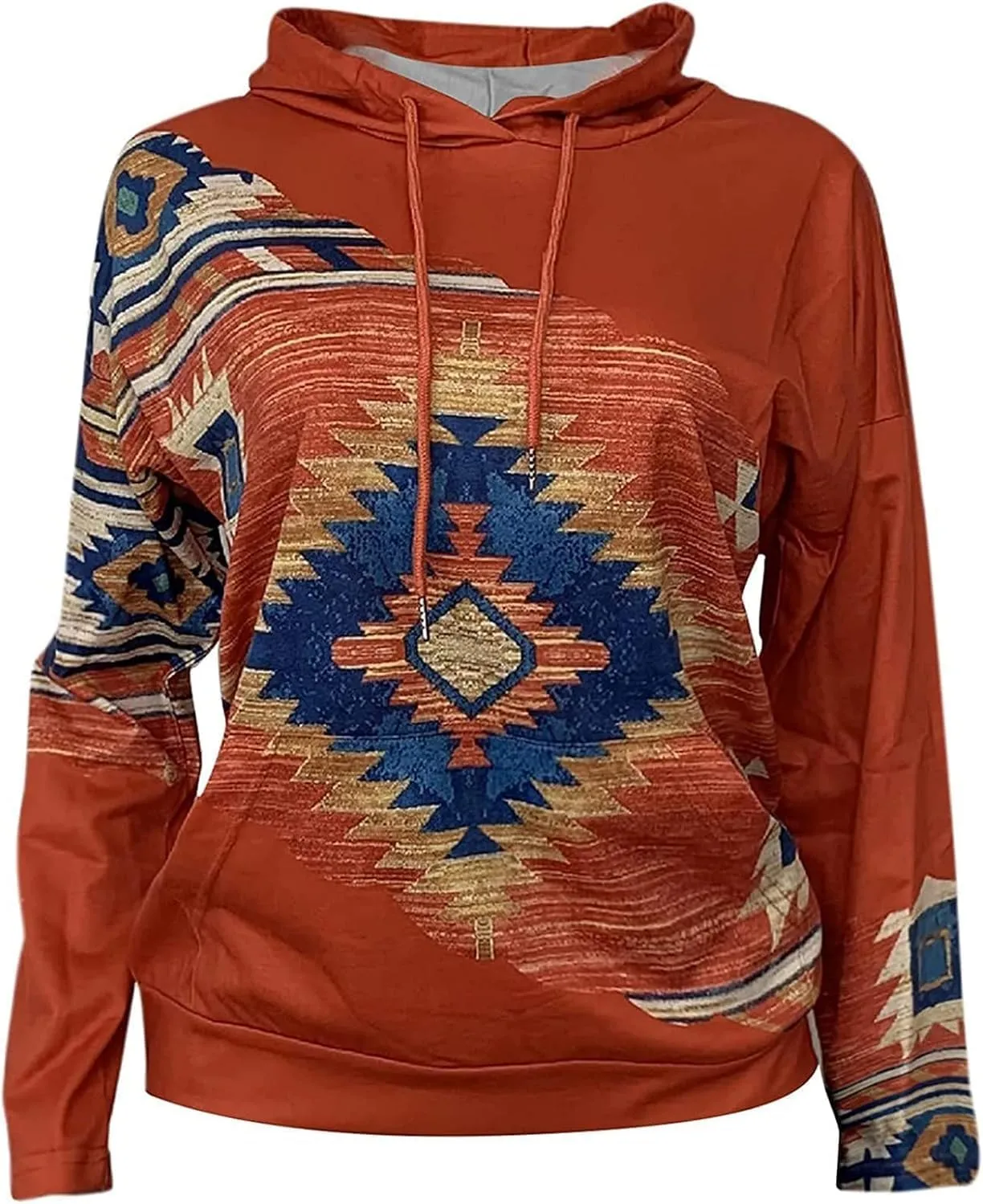 Women's Aztec Hoodie Western Clothes for Women Geometric Ethnic Graphic Western Sweatshirts Sweater Shirts Girls