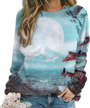 Women's Black Cat Sweatshirt Pullover Cute Cat Lover 3D Graphic Print Sweatshirts Crewneck Casual Loose Shirts