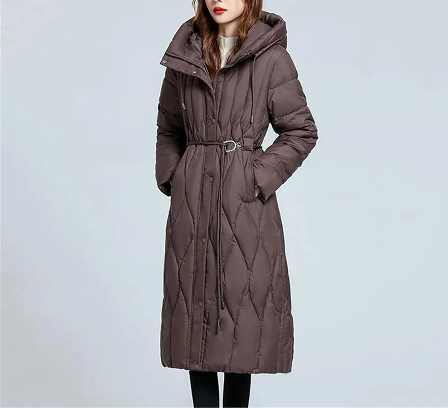 Women's Down Cotton Coat Winter Cold Warm Padded Jacket Long Female Casual Hooded