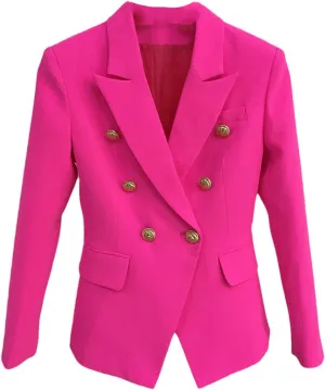 Women's Jacket Double Breasted Metal Buttons Blazer Suit
