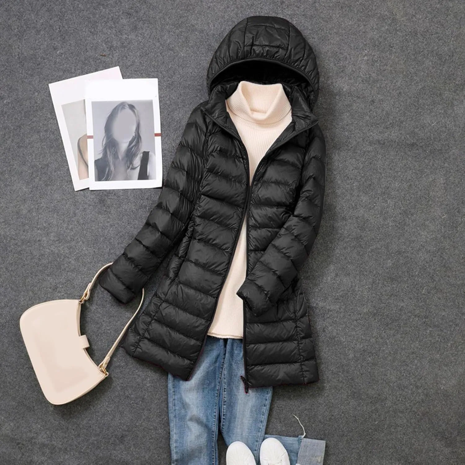 Women's Long Winter Puffer Coat Warm Packable Maxi Down Jacket Removable Hood Parka Winter Coat
