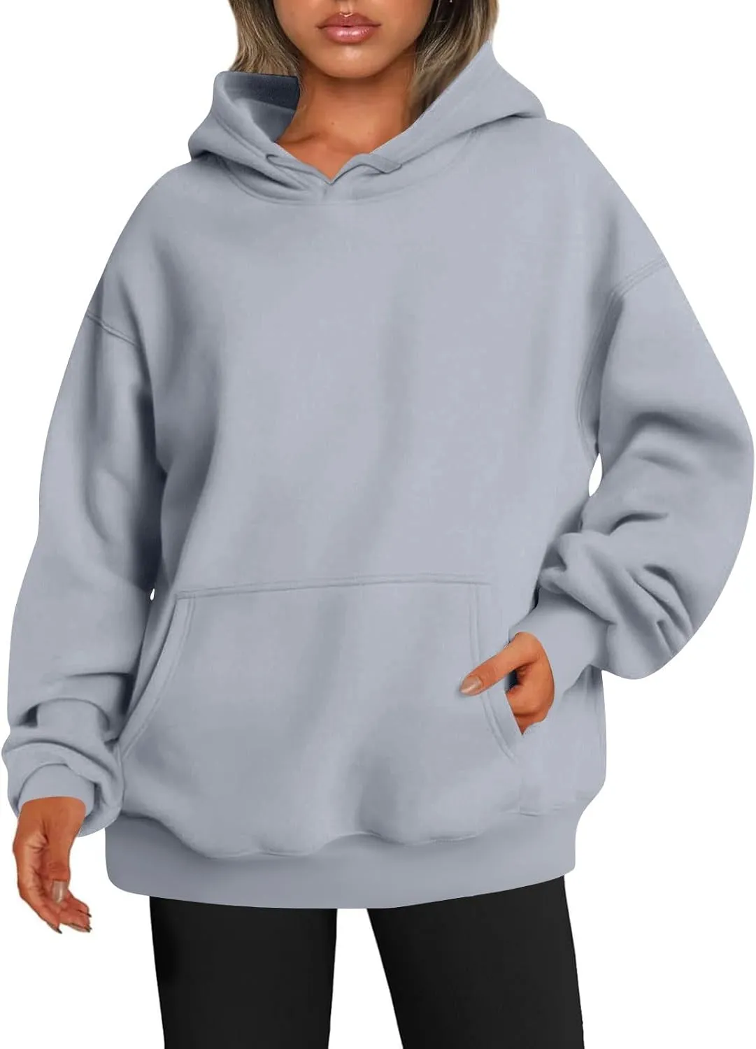 Womens Oversized Hoodie Baggy Fleece Hooded Sweatshirts Trendy Drop Shoulder Pullover Sweater Fall Clothes w/Pockets