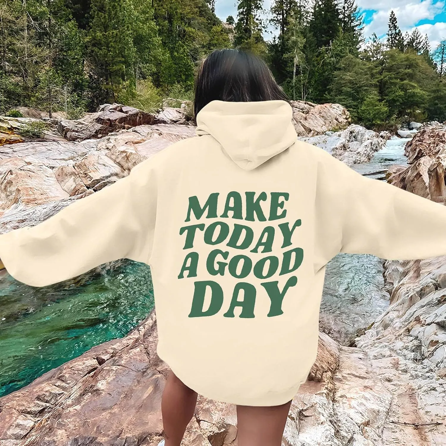 Womens Oversized Hoodies 2024 Fashion Letter Sweatshirts Hooded Pullover 2024 Fashion Fall Clothes Winter Sweater