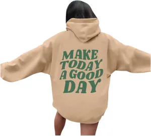 Womens Oversized Hoodies 2024 Fashion Letter Sweatshirts Hooded Pullover 2024 Fashion Fall Clothes Winter Sweater