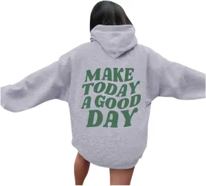 Womens Oversized Hoodies 2024 Fashion Letter Sweatshirts Hooded Pullover 2024 Fashion Fall Clothes Winter Sweater