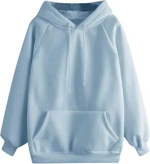 Womens Oversized Hoodies Basic Solid Sweatshirts 2024 Fall Fashion Outfits Drawstring Pullover Clothes with