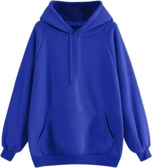 Womens Oversized Hoodies Basic Solid Sweatshirts 2024 Fall Fashion Outfits Drawstring Pullover Clothes with
