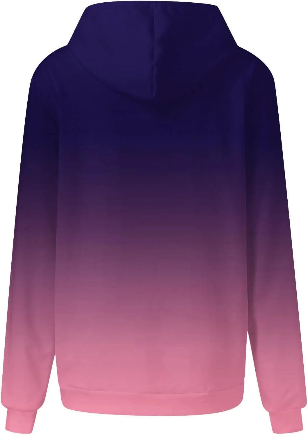 Womens Oversized Hoodies Gradient Letter Print Long Sleeve Drawstring Pullover Sweatshirt with Pockets Fall Clothes