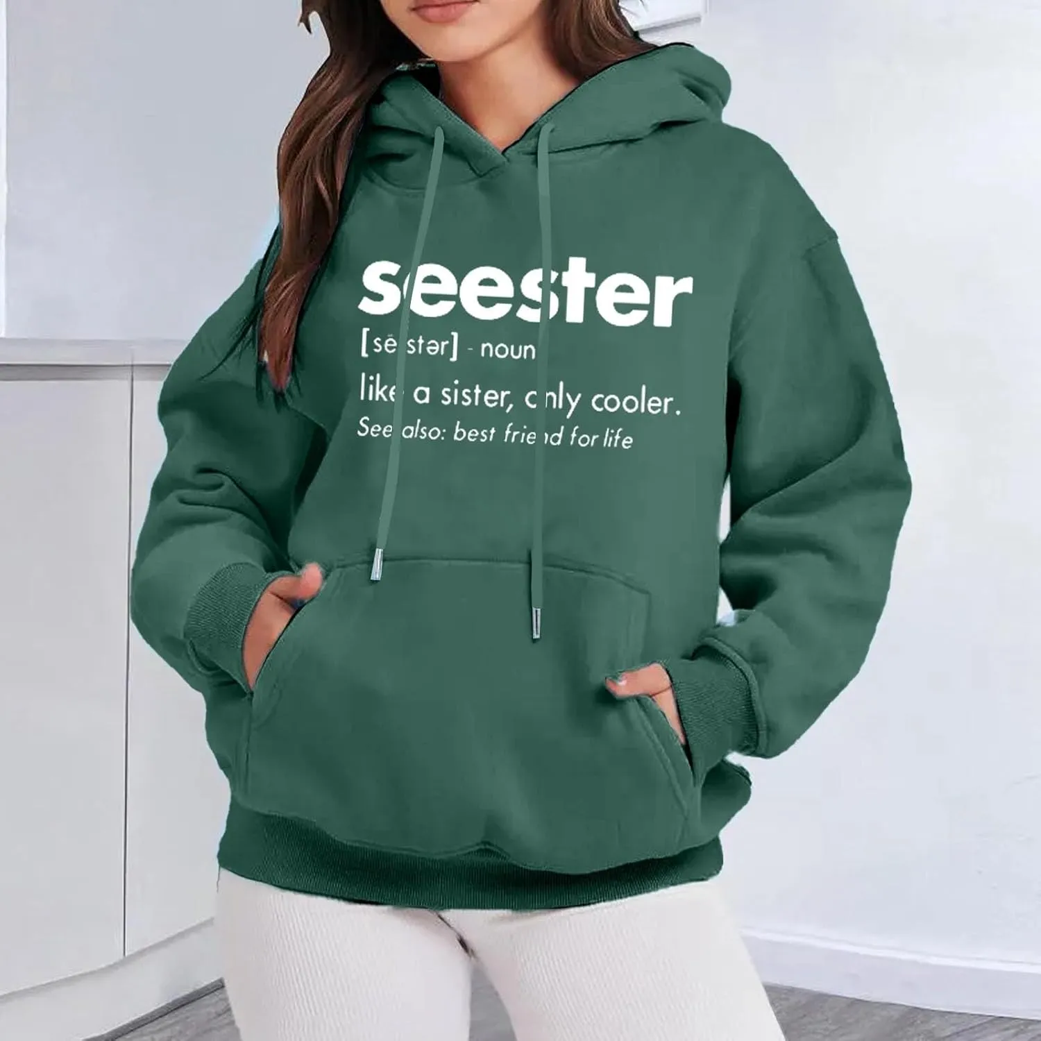 Womens Oversized Hoodies Letter Print Hooded Pullover Casual Sweatshirt 2024 Fashion Fall Clothes Outfits with