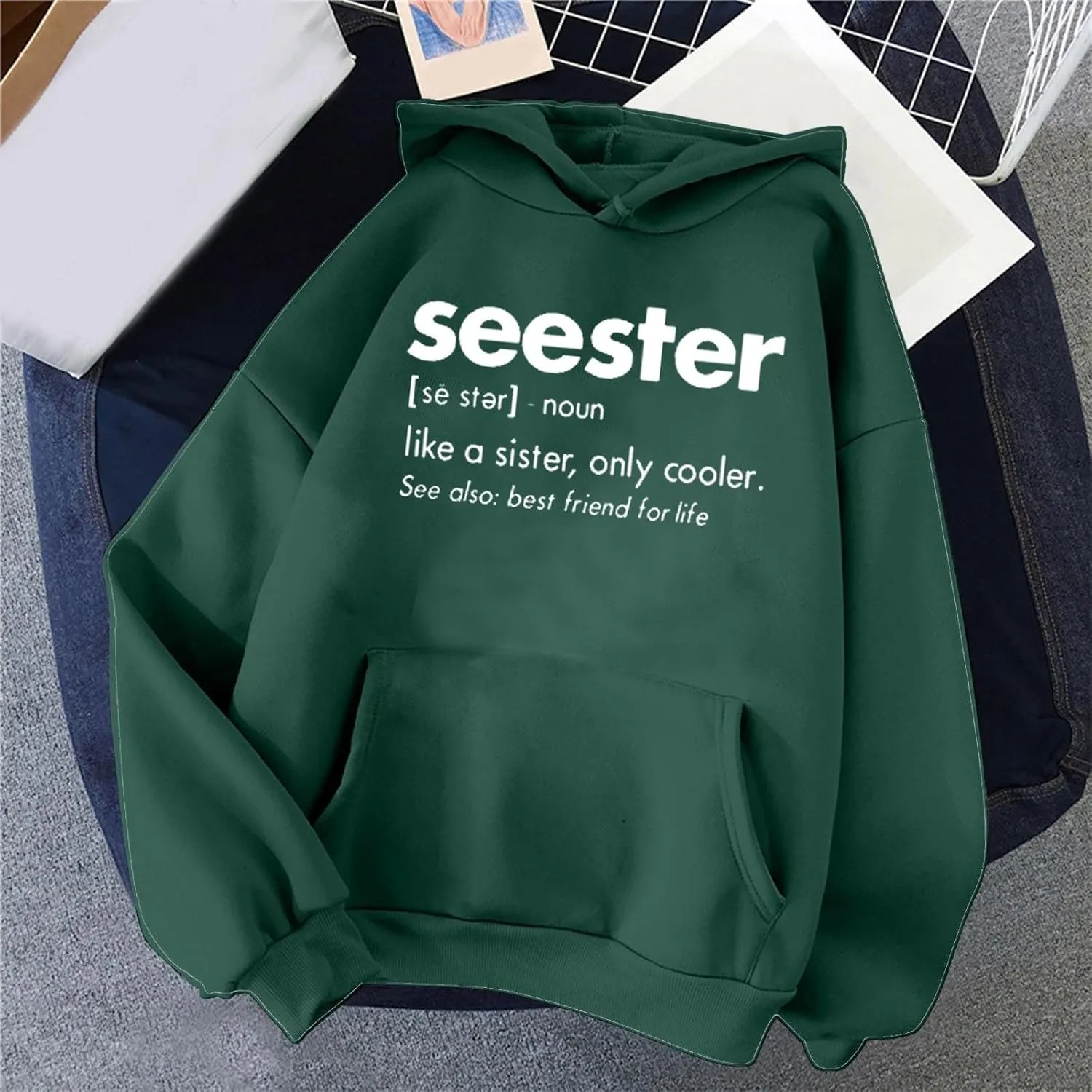 Womens Oversized Hoodies Letter Print Hooded Pullover Casual Sweatshirt 2024 Fashion Fall Clothes Outfits with